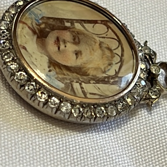 Antique Edwardian 900 Silver Double Side Portrait Locket Pendant - Picture 8 of 16